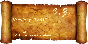 Virág Zoé névjegykártya